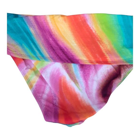 Bleu Rod Beattie NWT Multi Brushstroke Front Band Colorful Bikini Bottom Size 14 - Picture 5 of 16